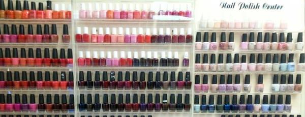 Gel polish (no damage, lasts 2 weeks) and Vinylux (lasts 7 days) nail polishes available.