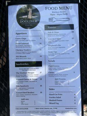 Food menu