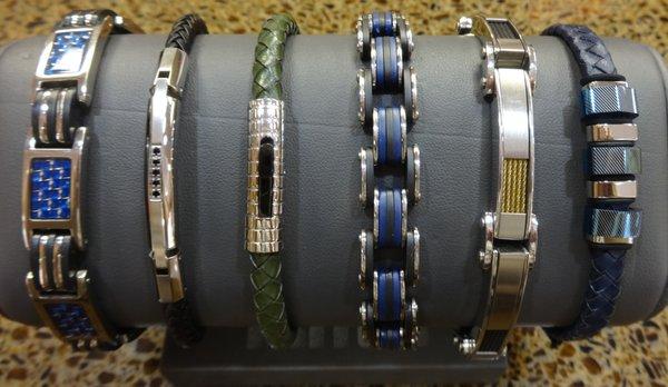 Don't forget the guys in your life.  Update their Fall wardrobe with a bracelet made of alternative metals.