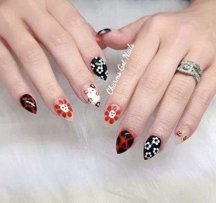 Dipping Powder Fall Nails Design 2024