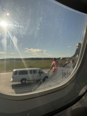 Plane stranded at Hartford where passengers were left stranded with no way of getting home.  The staff handled this situation poorly.