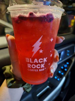 Strawberry passion green tea with dragon fruit