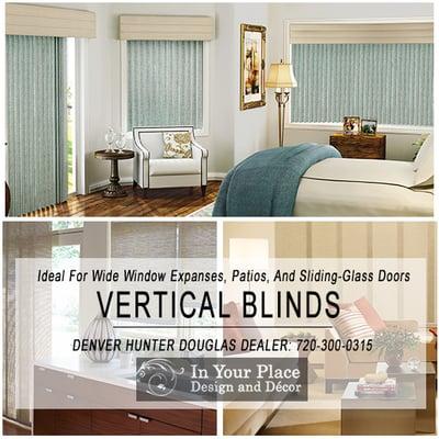 Vertical blinds Denver, we have tons of color and material options.