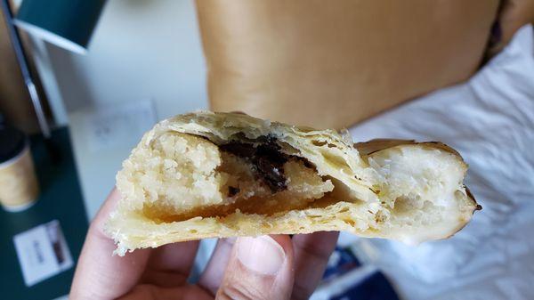 Interior of bear claw ($5). Liked it. Good, lightly sweet filling.