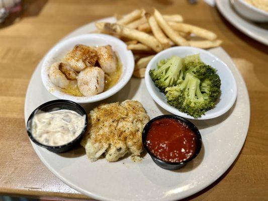 Pick two seafood platter with crab meat and scallops. The crab meat was spoiled.