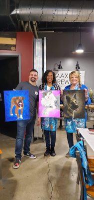 Paint your pet!  So special and so much fun.  You have to go to Pinot's Palette!