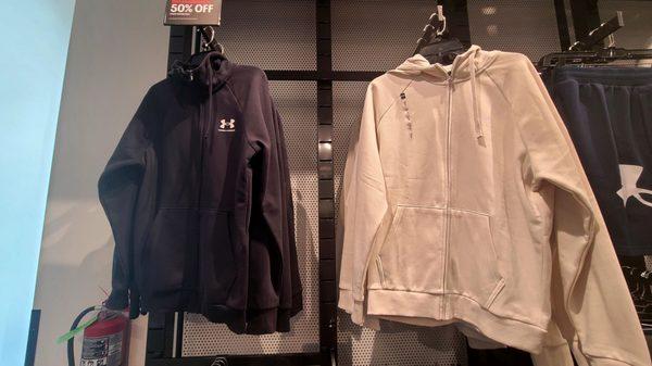 Blk, gray or navy zip hoodies for $29.99  Underarmour Tanger Outlets Branson Mo Wednesday October 5, 2022