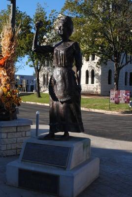 Statue of Mary Lou Watkins Outside Hood County Court House