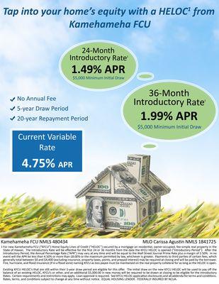 KFCU HELOC 24-month/36-month Introductory Rates at 1.49%/1.99% APR