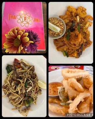 Drunken noodles, Shrimp Pad Thai and Calamari.  nice lunch date on the westbank! Definitely will come back to try more.