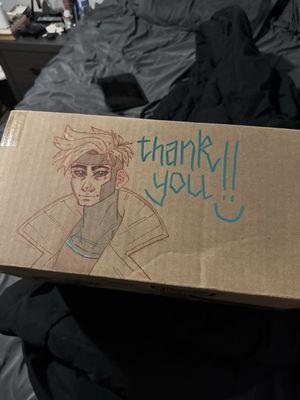 Hand drawn art on box