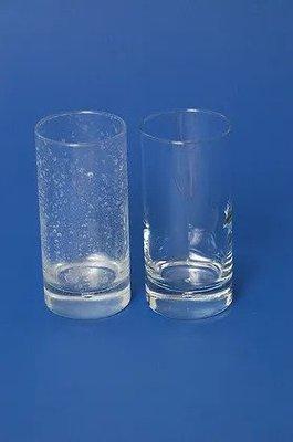 Glassware before and after soft water