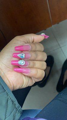 Pink French with Stones!