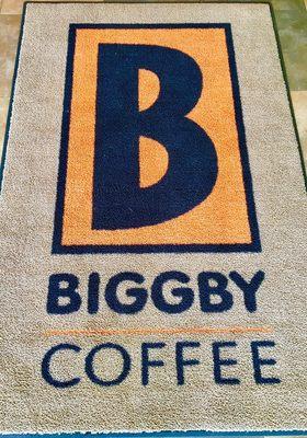 Welcome mat at Biggby Coffee