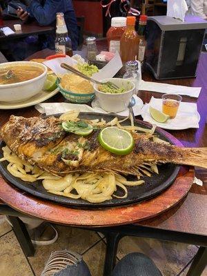 Grilled Red Snapper with grilled onions