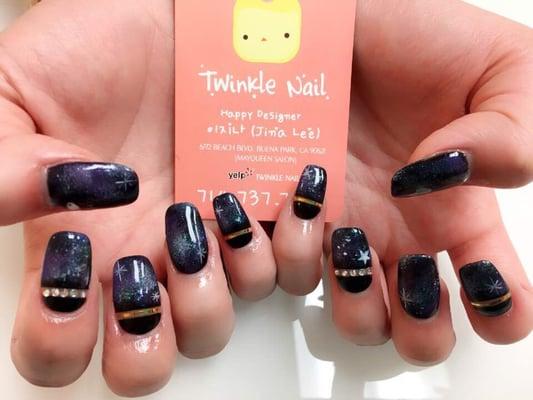 Space design from twinkle nail