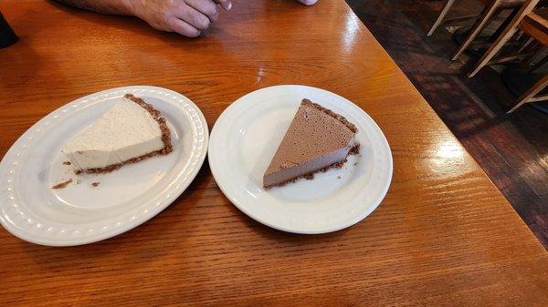 Coconut pie, and chocolate pie