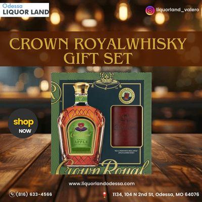 The Crown Royal Whisky Gift Set is now available at Valero Odessa Liquor and Food Mart in Odessa, MO.