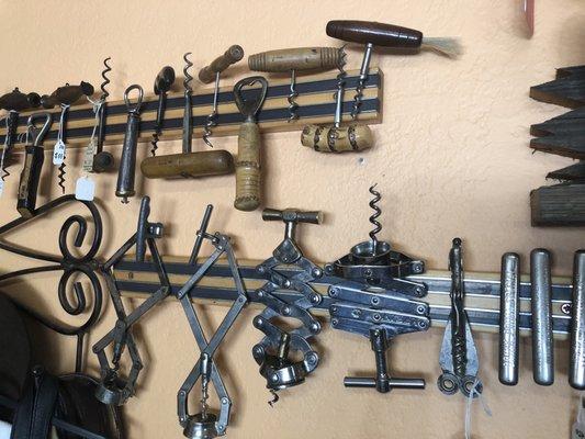 Rare and vintage corkscrews.