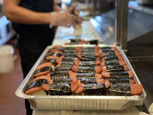 Party tray - spam musubi