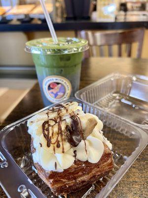 Iced Honey Black Sesame Matcha & Banana Cronut = a little over $14 bucks