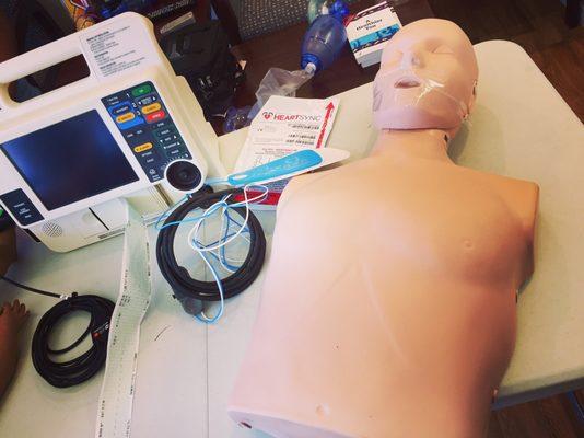 How to do cardiac compression, how to use AED...