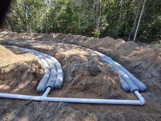 Drainfield Line Installation