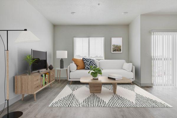 virtually staged living room