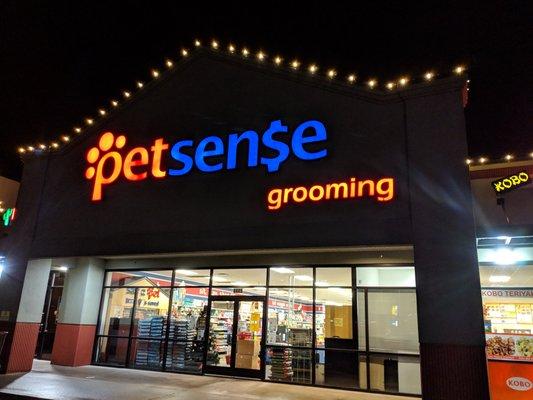 Storefront at night