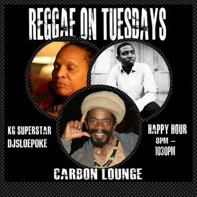 #ReggaeOnTuesdays Every Tuesday for The Best #Reggae & #Carribean Party (Happy Hour 8pm - 1030pm)