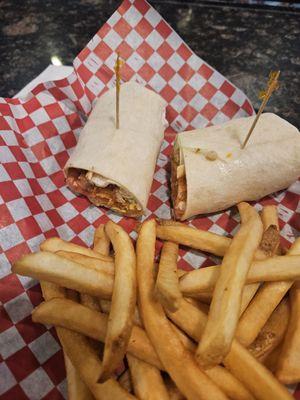 buffalo chicken wrap,  ask them and they'll make it!