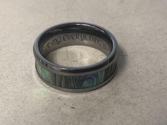 MAUI Tungsten Carbide with Mother of Pearl Inlay