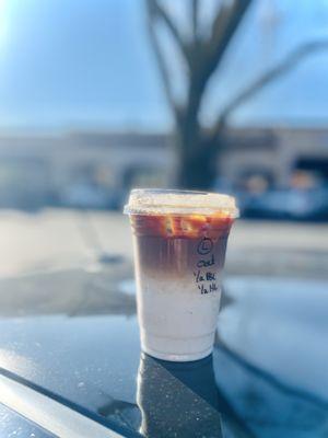 Brown Sugar Cinnamon + Honey Lavender Oat Milk Latte mmmmmmmmm