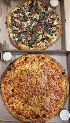 Veggie Pizza and Cheese Pizza