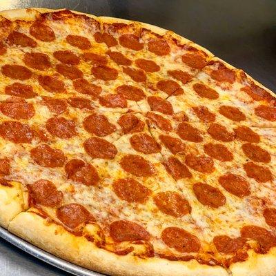 Pepperoni pizza by the slice!