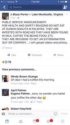 An ex employee explaining the unhealthy situation at dunkin