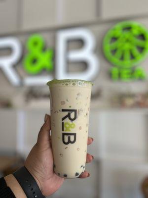 Rose Oolong Milk Tea with boba