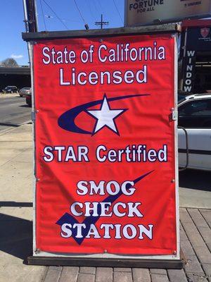 Smog check sign