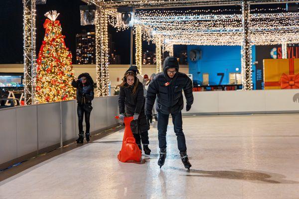 Family time at our synthetic ice rink.