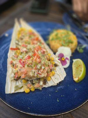 Salmon with wild rice