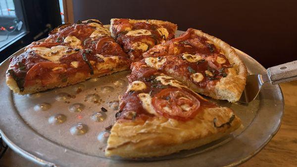 Mediterranean Pizza, Large, Deep Dish Crust