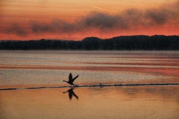 Take off at sun rise