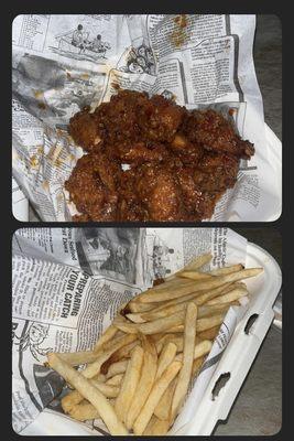 12 Pieces Wings Basket with Regular Fries