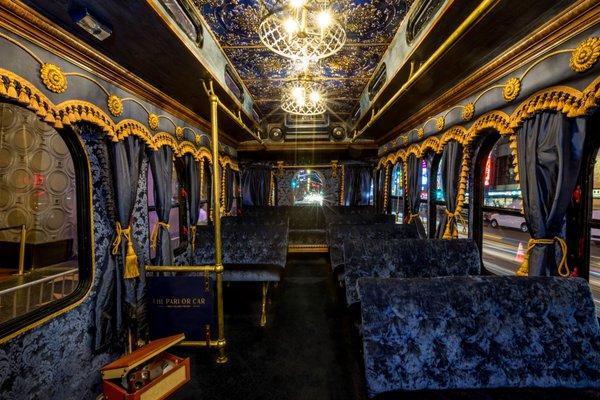 The Parlor Car is reminiscent of a Victorian Era luxury private train car