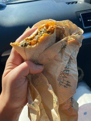 Vegan chorizo burrito