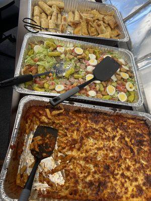 Pasta, Salad and Bread