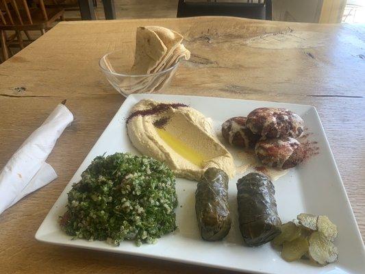 Falafel with grape leaves