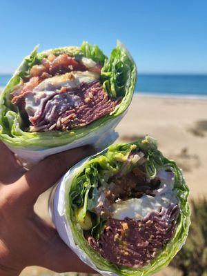 Lettuce wrapped Santa Cruz yum!