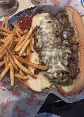 Philly Cheesesteak and fries