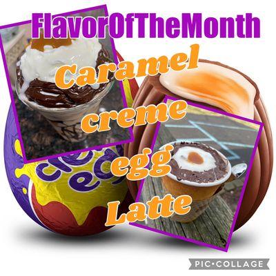 It's back! For the 6th year in a row, our Flavor of the Month for April the Caramel Creme Egg Latte!